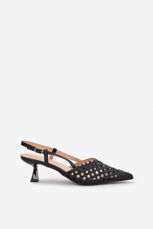 augstpapēžu kurpes Ze Szpiczastym Noskiem I Odkrytą Piętą Melns Umirana augstpapēžu kurpes Ze Szpiczastym Noskiem I Odkrytą Piętą Melns Umirana