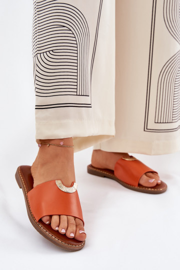 sieviešu čības Eko    Detalami oranžas krāsas Mevith 2