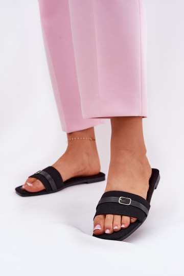 zempapēžu sieviešu čības ar siksniņām I ar sprādzītēm Melns Zilina