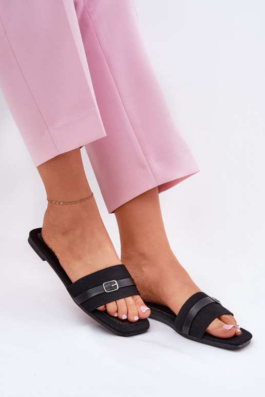 zempapēžu sieviešu čības ar siksniņām I ar sprādzītēm Melns Zilina