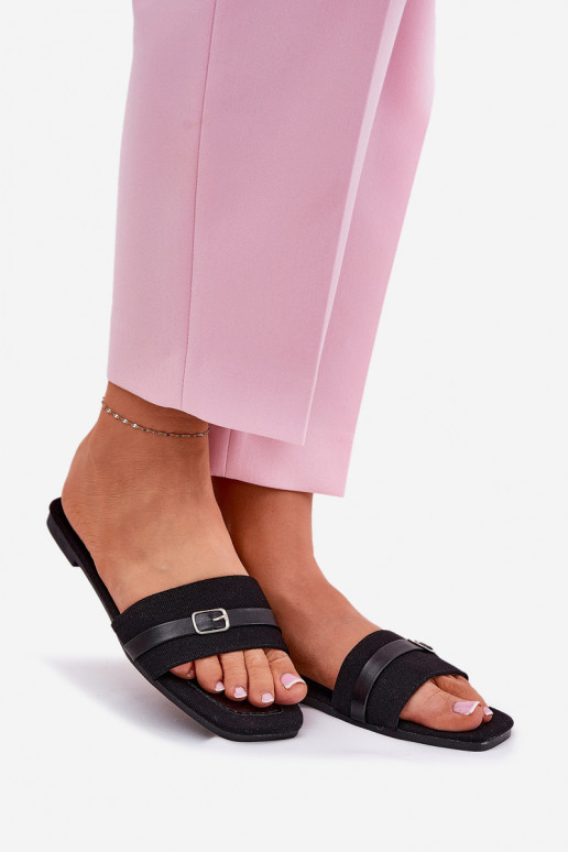 zempapēžu sieviešu čības ar siksniņām I ar sprādzītēm Melns Zilina