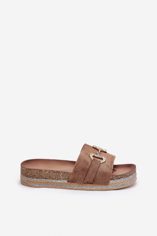 sieviešu čības ar platformu   Haki krāsas Morisela