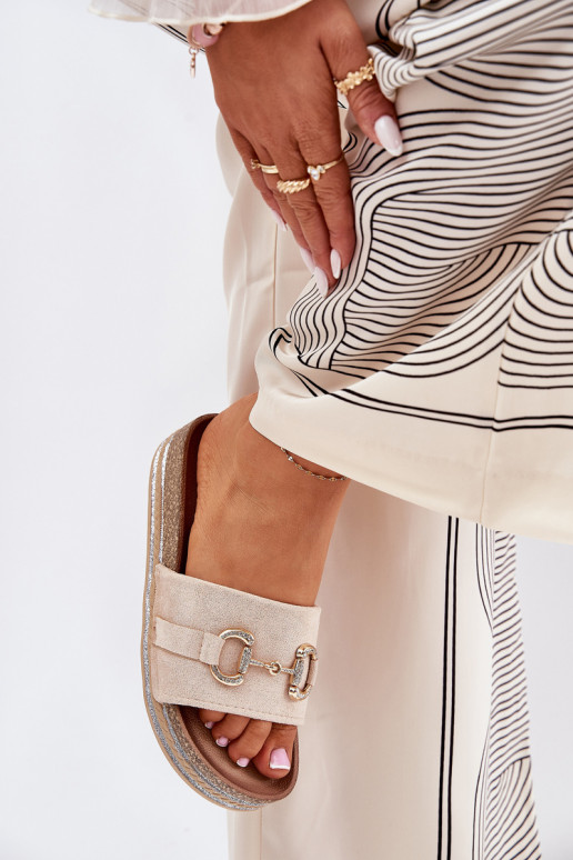 sieviešu čības ar platformu   smilšu krāsas Morisela