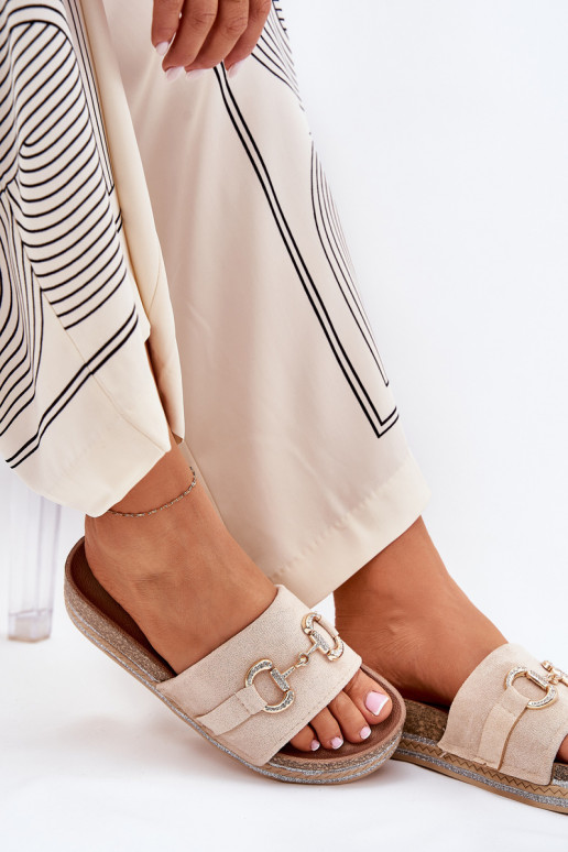 sieviešu čības ar platformu   smilšu krāsas Morisela