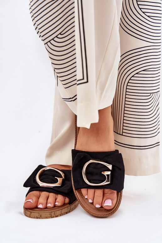 zempapēžu sieviešu čības  Detalem Melns Nellodra