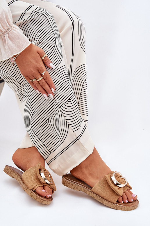 zempapēžu sieviešu čības  Detalem brūnas krāsas Nellodra