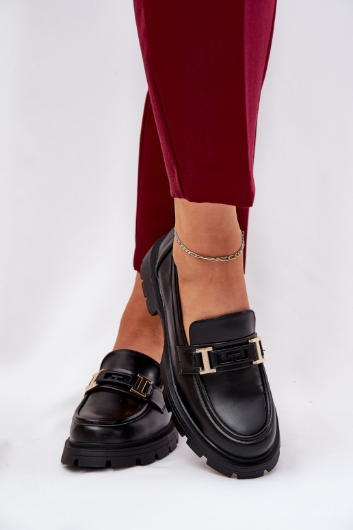 sieviešu mokasīni no eko ādas Melns Lomnela