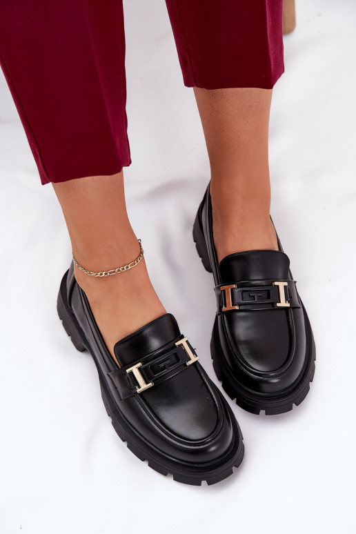 sieviešu mokasīni no eko ādas Melns Lomnela