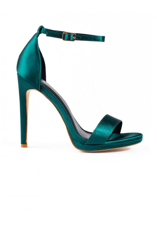 Zaļi sandales uz augstiem papēžiem sievietēm Zaļi sandales uz augstiem papēžiem sievietēm