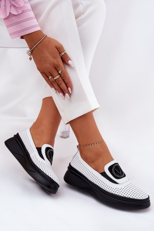 sieviešu mokasīni   ar platformu I Koturnie Vinceza 79522 baltas krāsas sieviešu mokasīni   ar platformu I Koturnie Vinceza 79522 baltas krāsas