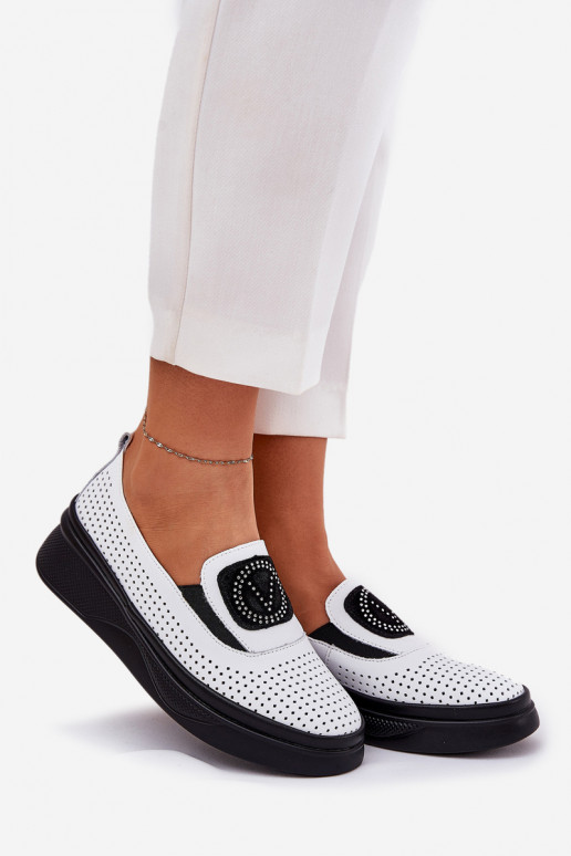 sieviešu mokasīni   ar platformu I Koturnie Vinceza 79522 baltas krāsas sieviešu mokasīni   ar platformu I Koturnie Vinceza 79522 baltas krāsas