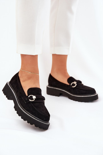 sieviešu mokasīni Dekorētas Cyrkoniami Melns Patina 2