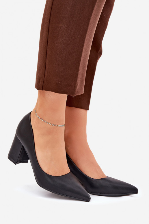 Augstpapēžu kurpes Ze Szpiczastym Noskiem Melns Deonira