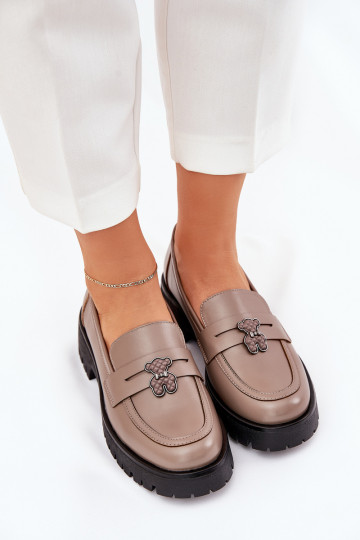 sieviešu mokasīni Z Przypinką  Vinceza 18109 smilšu krāsas