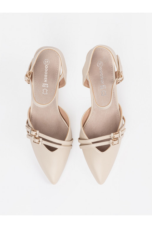 Ziloņkaula krāsas puszābaki 