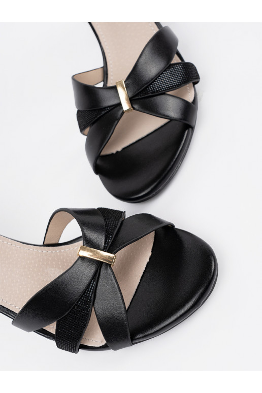 sandales uz papēža Melnas krāsas