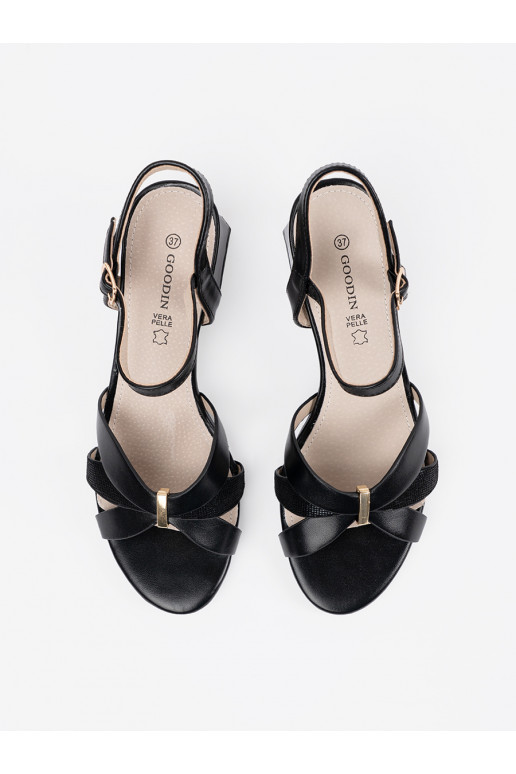 sandales uz papēža Melnas krāsas