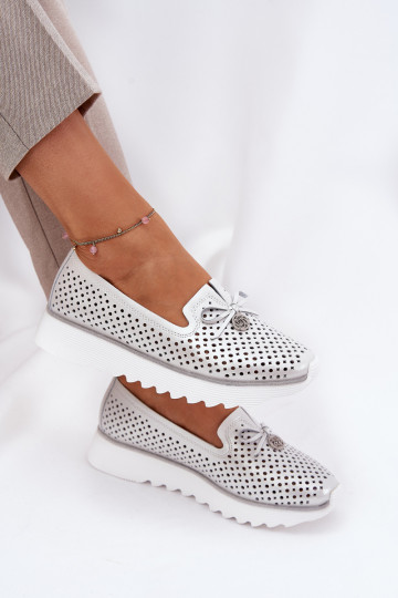 apavi  Z Naturalnej Skóry D&A LR51-631 Sudraba krāsas