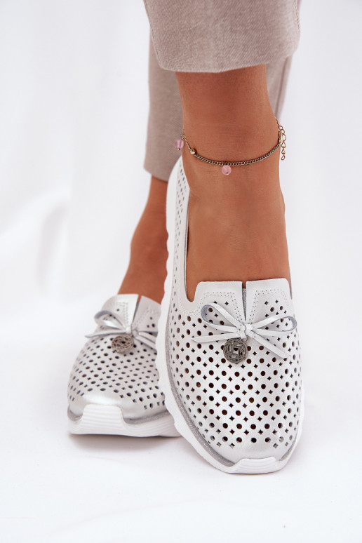    apavi  Z Naturalnej Skóry D&A LR51-631 Sudraba krāsas