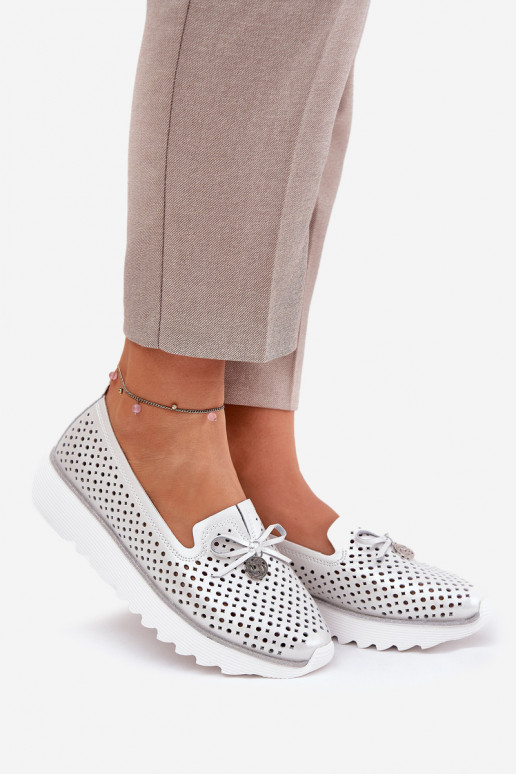    apavi  Z Naturalnej Skóry D&A LR51-631 Sudraba krāsas