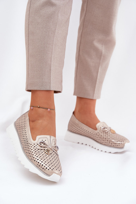    apavi  Z Naturalnej Skóry D&A LR51-631 Zelta krāsas