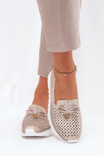 apavi  Z Naturalnej Skóry D&A LR51-631 Zelta krāsas 2