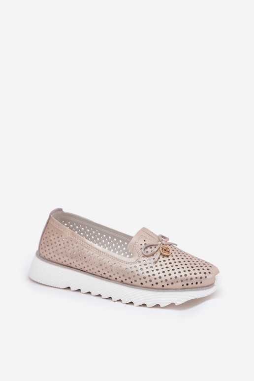    apavi  Z Naturalnej Skóry D&A LR51-631 Zelta krāsas