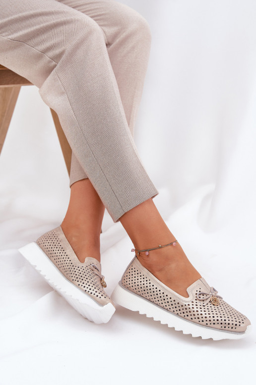    apavi  Z Naturalnej Skóry D&A LR51-631 Zelta krāsas