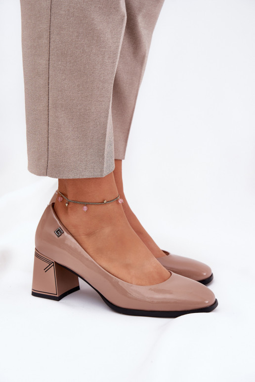   Laque Kurpes ar papēdi Vinceza 91130 smilšu krāsas