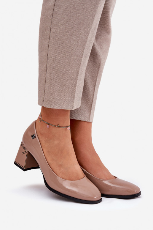   Laque Kurpes ar papēdi Vinceza 91130 smilšu krāsas