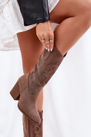 garie zābaki  ar papēdi S.Barski HY51-606 brūnas krāsas