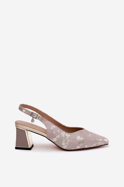 Sieviešu basenes Ze Szpiczastymi Noskami Vinceza 66733 Zelta krāsas-Sudraba krāsas   Sieviešu basenes Ze Szpiczastymi Noskami Vinceza 66733 Zelta krāsas-Sudraba krāsas