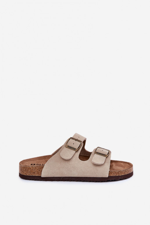 sieviešu zamšādas čības ar sprādzēm Big Star RR274A391 smilšu krāsas