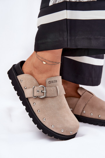 zamšādas čības   ar platformu Big Star RR274A376 smilšu krāsas