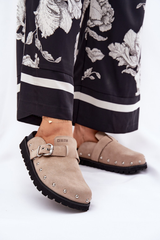 zamšādas čības   ar platformu Big Star RR274A376 smilšu krāsas