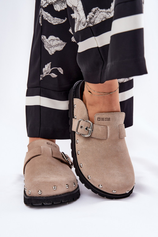 zamšādas čības   ar platformu Big Star RR274A376 smilšu krāsas