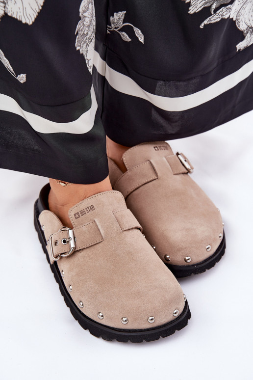 zamšādas čības   ar platformu Big Star RR274A376 smilšu krāsas