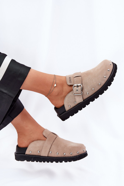 zamšādas čības   ar platformu Big Star RR274A376 smilšu krāsas