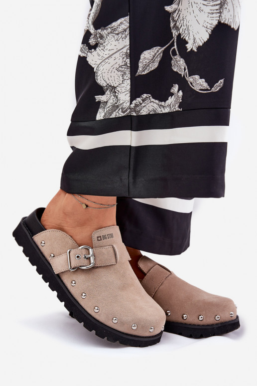 zamšādas čības   ar platformu Big Star RR274A376 smilšu krāsas