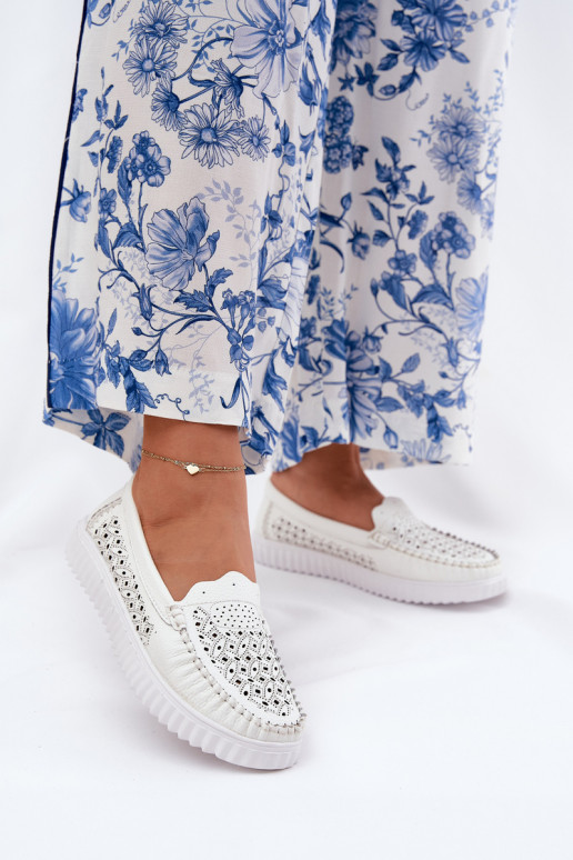 sieviešu mokasīni  Vinceza 88028 baltas krāsas   sieviešu mokasīni  Vinceza 88028 baltas krāsas