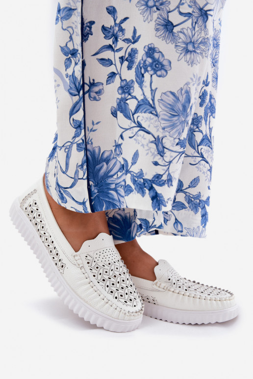 sieviešu mokasīni  Vinceza 88028 baltas krāsas   sieviešu mokasīni  Vinceza 88028 baltas krāsas