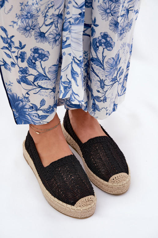 Vinceza 17392 melni espadrilles ar platformu