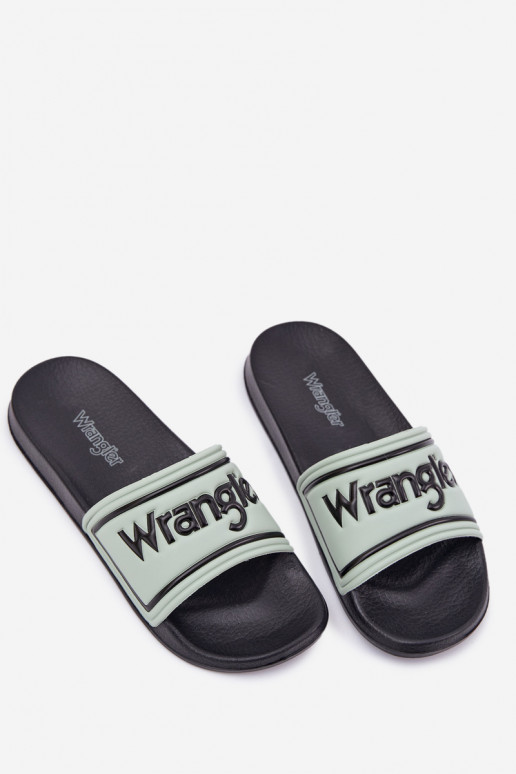 Čības  WRANGLER AVERELL SLIDER MEN LOW 20251042.52D zaļas krāsas Čības  WRANGLER AVERELL SLIDER MEN LOW 20251042.52D zaļas krāsas