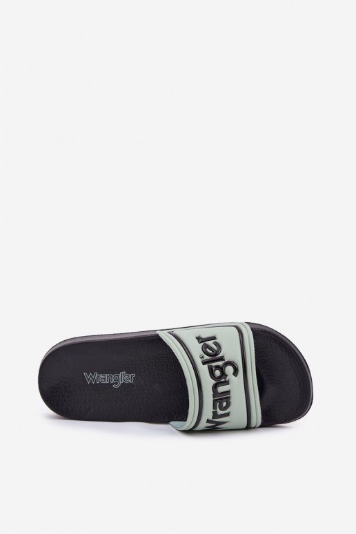 Čības  WRANGLER AVERELL SLIDER MEN LOW 20251042.52D zaļas krāsas Čības  WRANGLER AVERELL SLIDER MEN LOW 20251042.52D zaļas krāsas