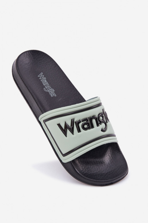 Čības  WRANGLER AVERELL SLIDER MEN LOW 20251042.52D zaļas krāsas Čības  WRANGLER AVERELL SLIDER MEN LOW 20251042.52D zaļas krāsas