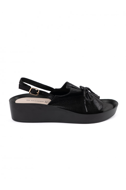 Melns kurpes  ze skórzaną wkładką