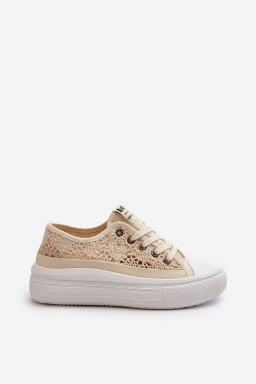 Ar mežģīnēm sieviešu puszābaki Lee Cooper LCW-23-44-1620 smilšu krāsas Ar mežģīnēm sieviešu puszābaki Lee Cooper LCW-23-44-1620 smilšu krāsas