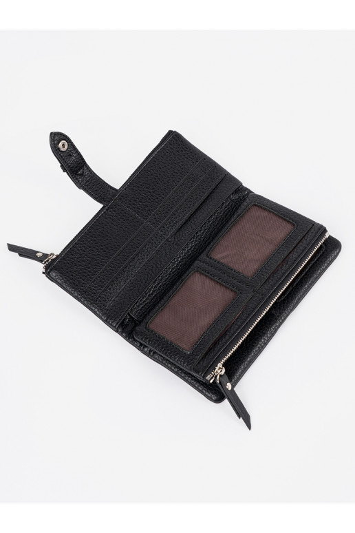 melnas krāsas Sieviešu maks z przegródkami