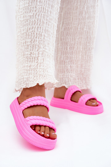 Vieglas čības uz pirksta  sieviešu čības ar platformu S.Barski ZK51-001 rozā krāsas 2