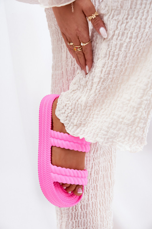 Vieglas čības uz pirksta  sieviešu čības ar platformu S.Barski ZK51-001 rozā krāsas